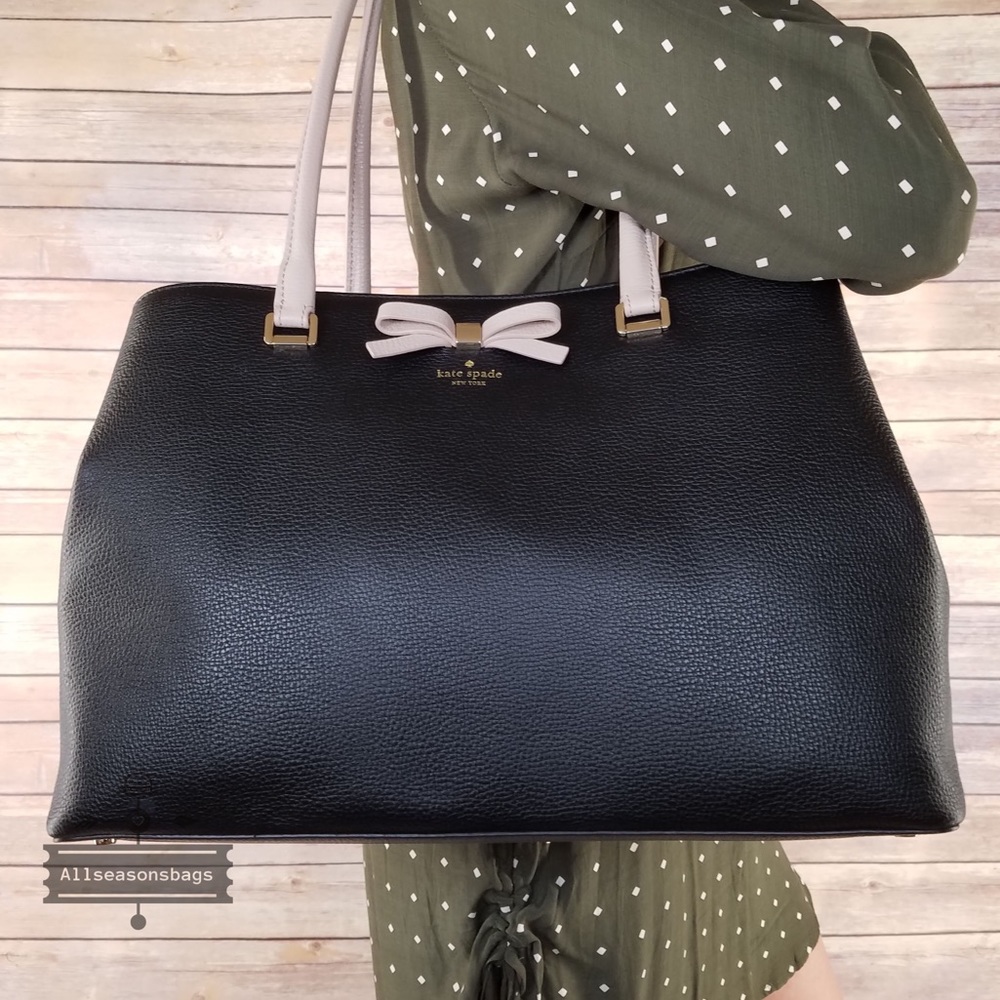 Kate spade LARGE Maryanne tote black bow satchel - Picture 1 of 8